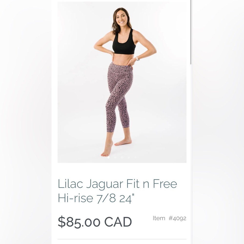 ZYIA Lilac Jaguar Fit n Free Hi-Rise 7/8 Leggings